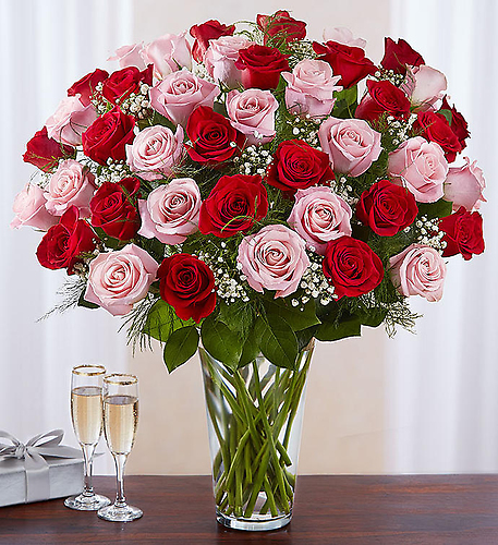 Ultimate Elegance Pink & Red Roses