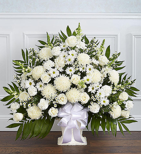 Heartfelt Tribute&trade; Floor Basket- White