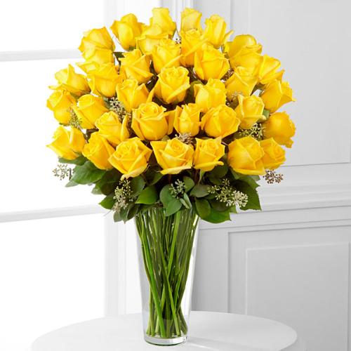 Yellow Rose Bouquet - 36 Stems