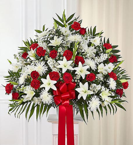 Heartfelt Sympathies™ Standing Basket- Red & White